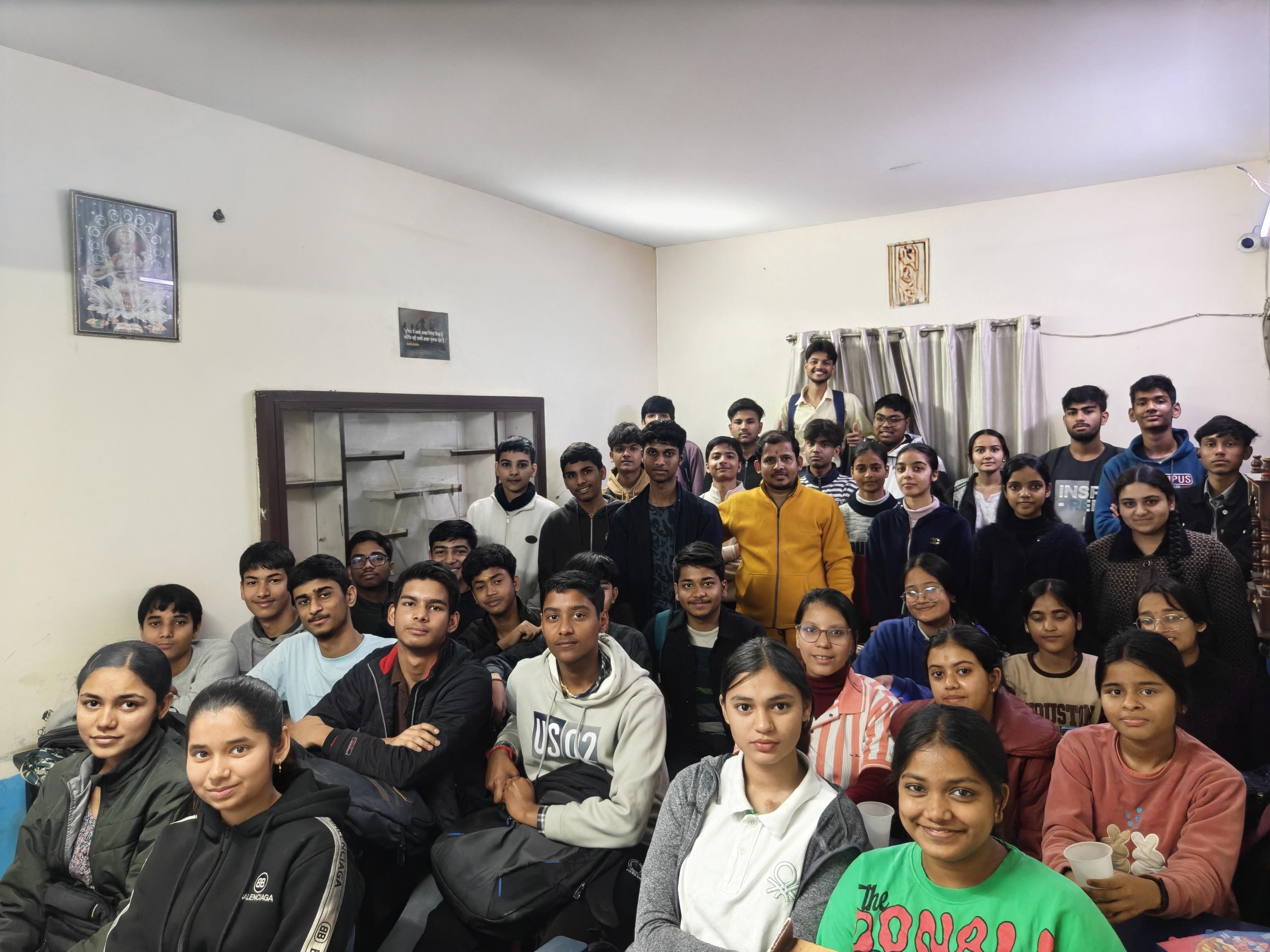 Students studying in classroom